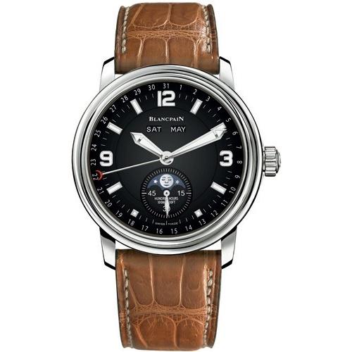 Blancpain Men s 2863 1130 53B Leman Brown Leather Watch Bezali