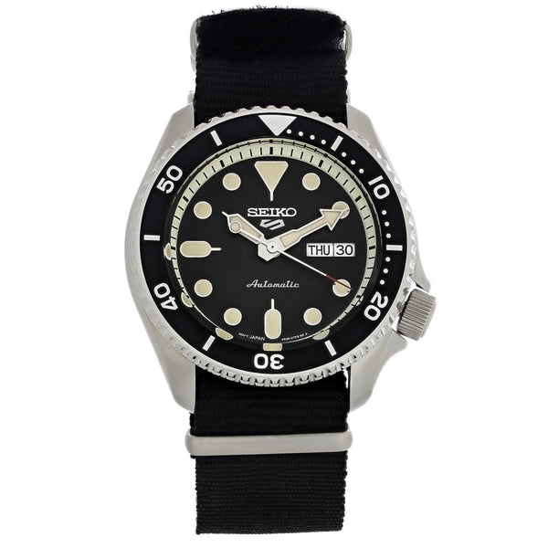 Seiko Men's SRPD89 Seiko 5 Black Canvas Watch - Bezali