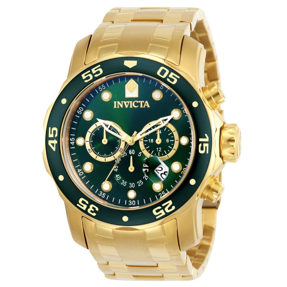 Invicta Men&#39;s 0075 Pro Diver Scuba Chronograph Gold-tone Stainless Steel Watch