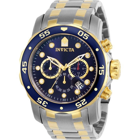 Invicta Men's 0077 Pro Diver Scuba Chronograph Gold-Tone and Silver Stainless Steel Watch