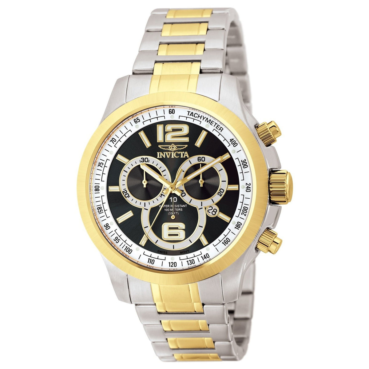 Invicta Men&#39;s 0080 Specialty Chronograph  Gold-Tone and Silver Stainless Steel Watch