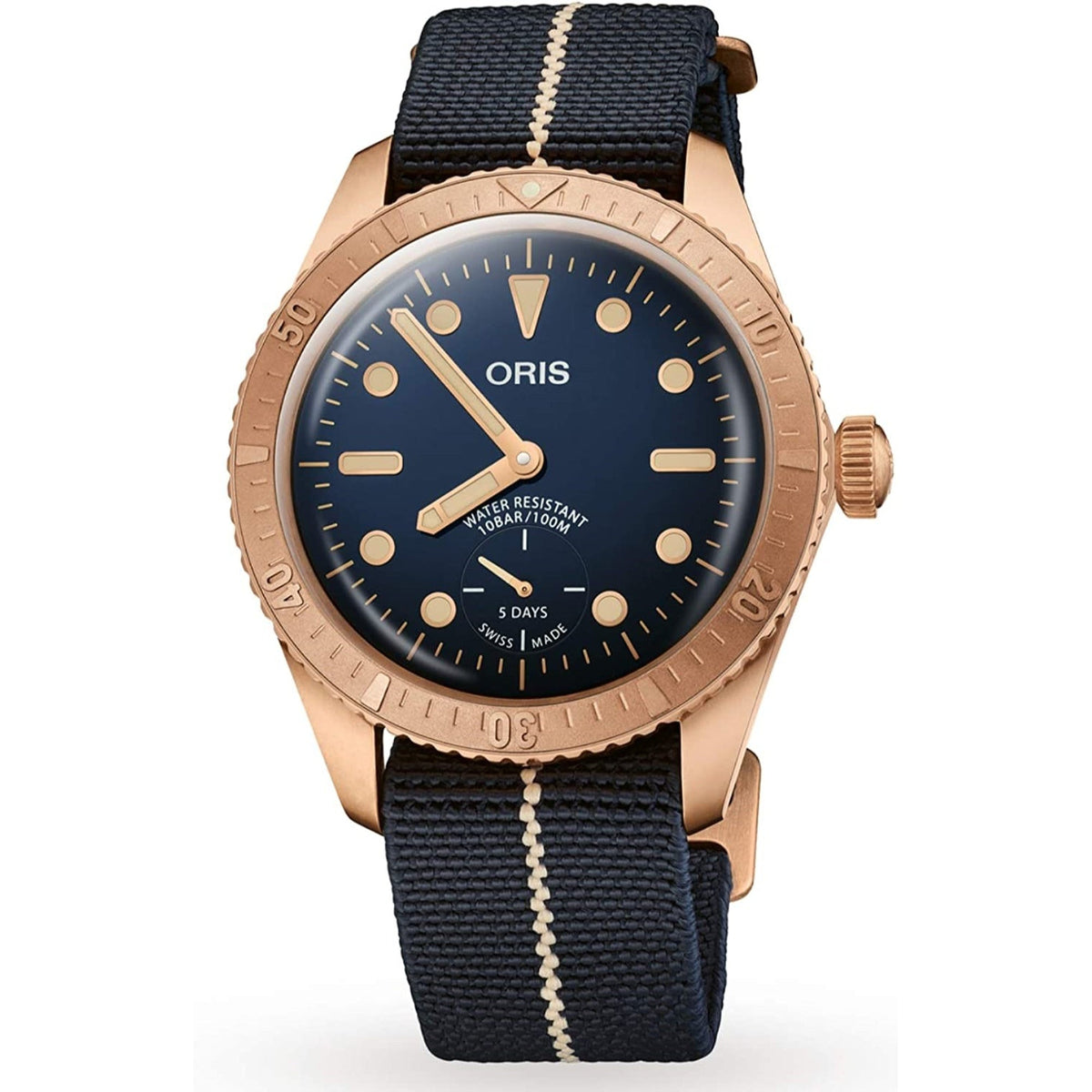 Oris  Men&#39;s 01-401-7764-3185-Set Carl Brashear Caliber 401 Five Days Power Reserve Limited Edition Two-Tone Fabric Watch