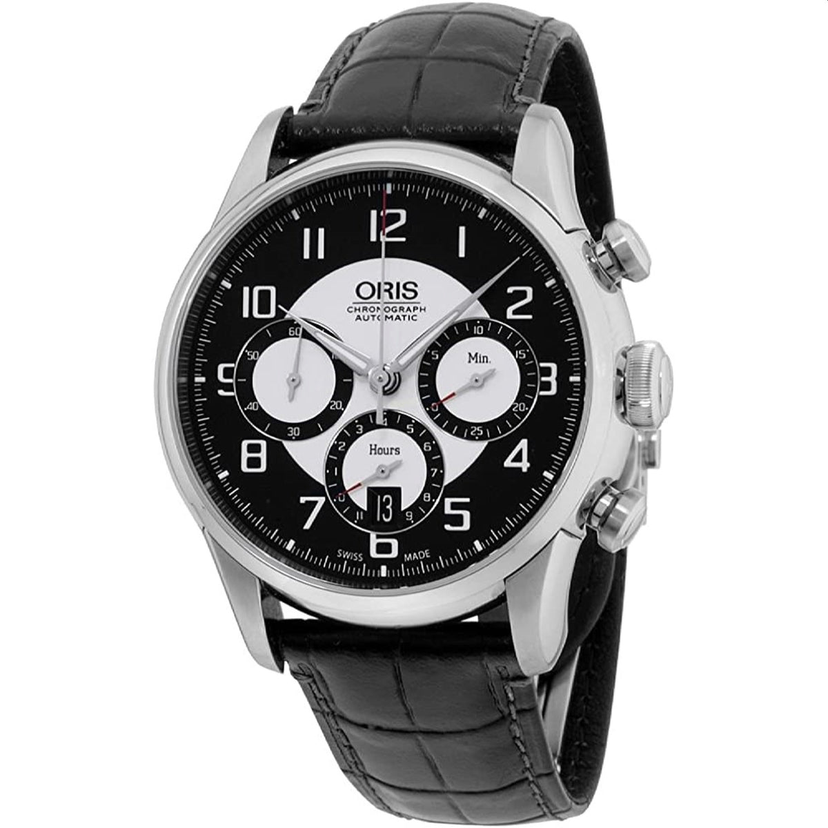 Oris  Men&#39;s 01-676-7603-4094-SET Raid Chronograph Black Leather Watch