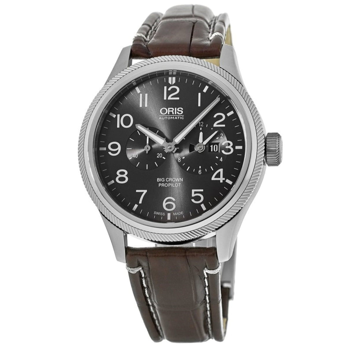 Oris  Men&#39;s 01-690-7735-4063-07-1-22-72FC Big Crown ProPilot Worldtimer Brown Leather Watch