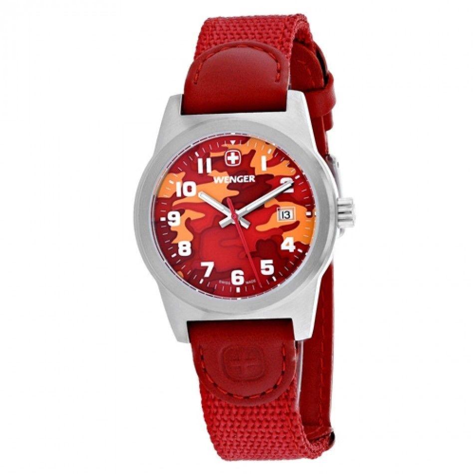 Wenger Women&#39;s 01.0411.105 Field Classic Red Nylon Watch