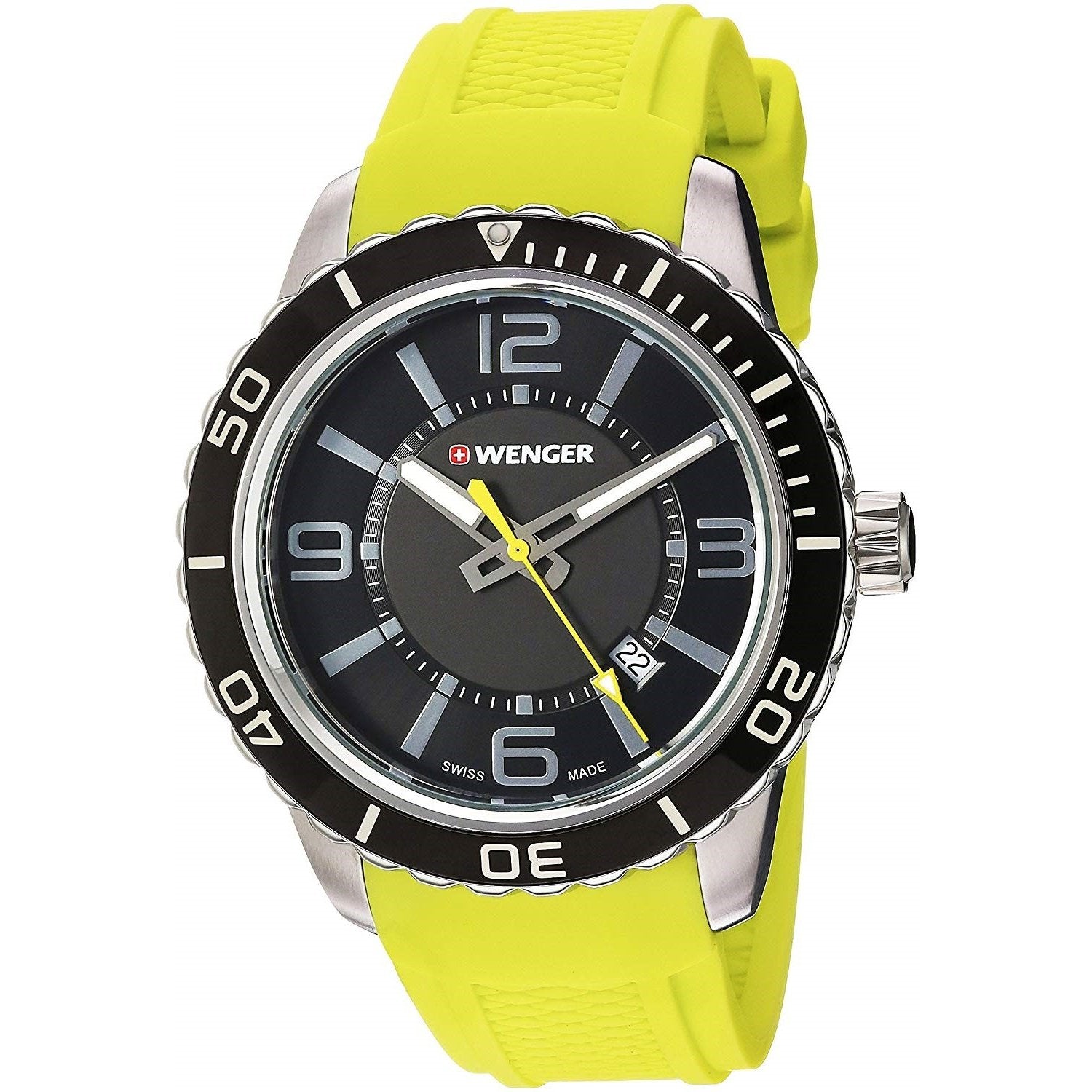 Wenger Men s 01.0851.115 Roadster Yellow Silicone Watch Bezali