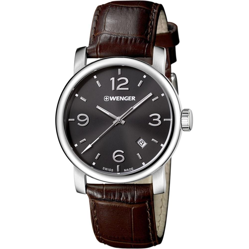 Wenger Men&#39;s 01.1041.128 Urban Metroplolitan Brown Leather Watch