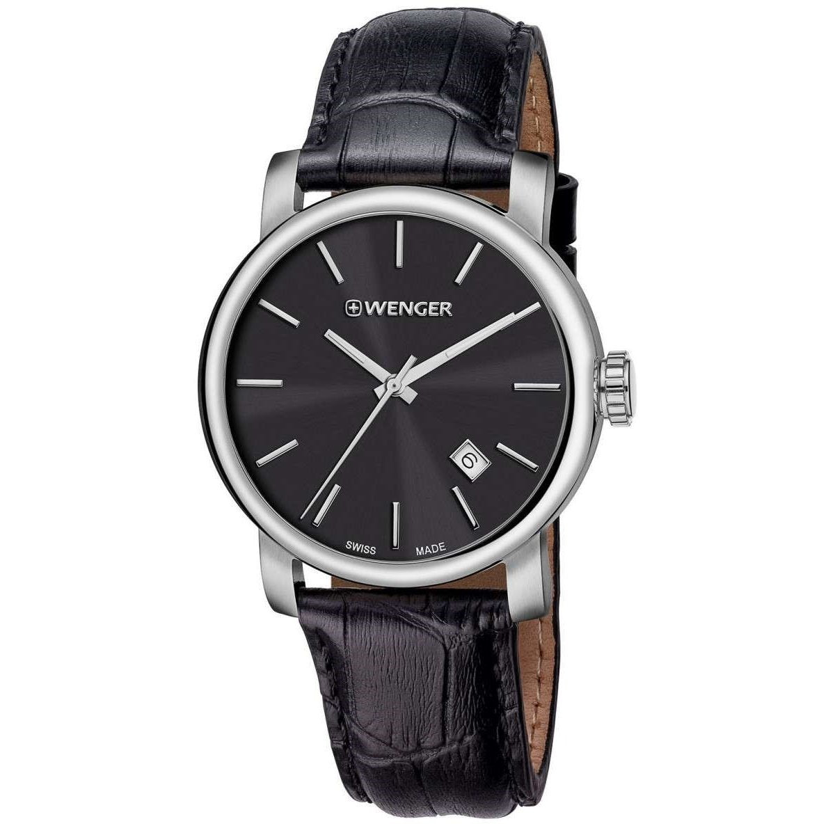 Wenger Men&#39;s 01.1041.139 Urban Vintage Black Leather Watch