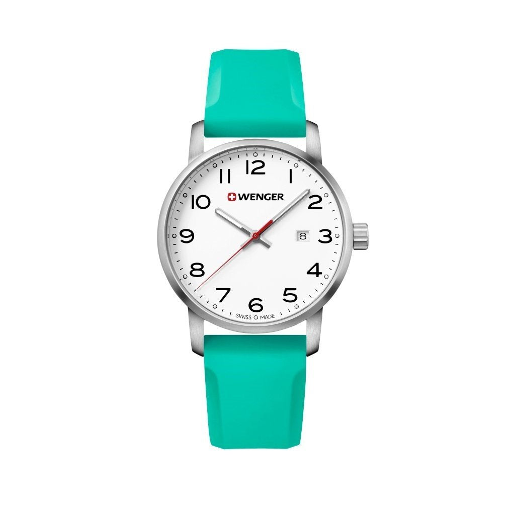 Wenger Men&#39;s 01.1641.108 Avenue Green Silicone Watch