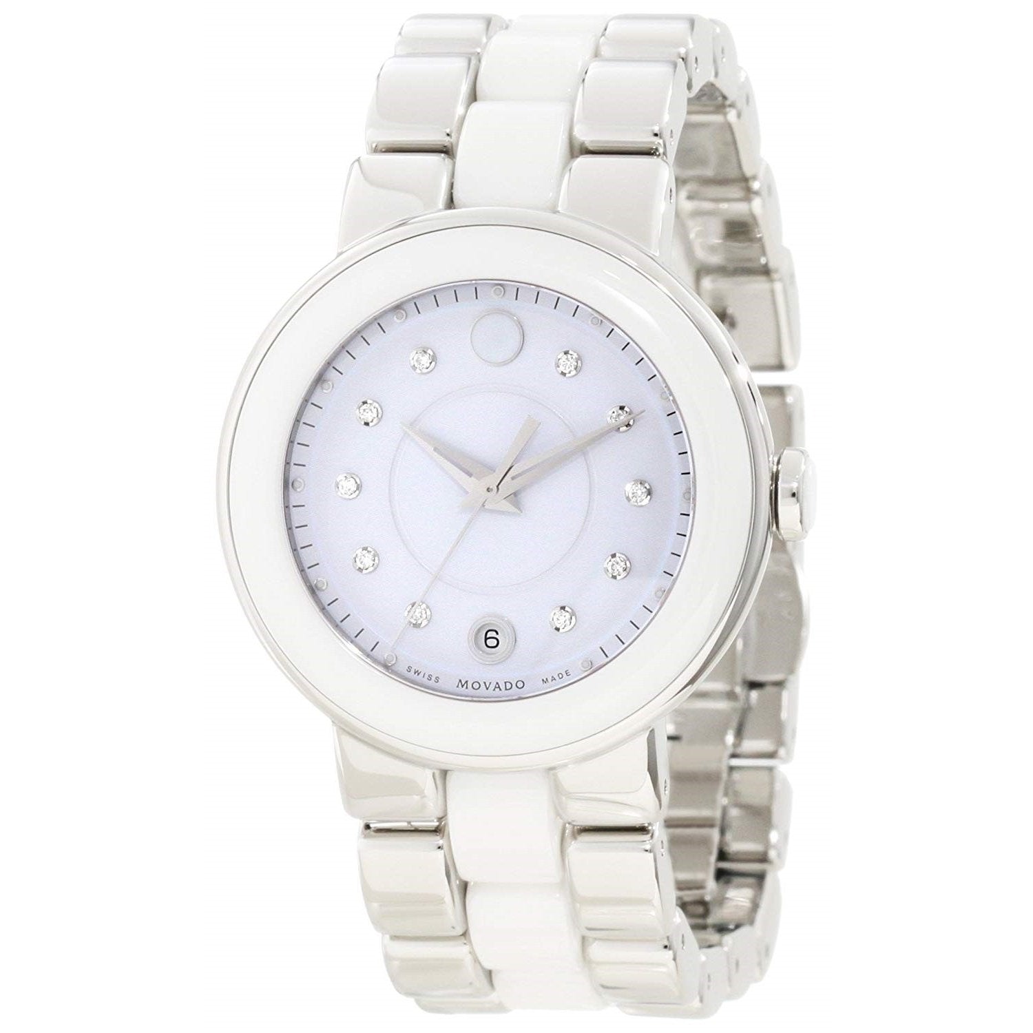 Movado white shop ceramic diamond watch