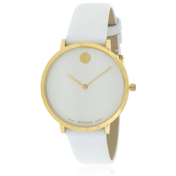 Movado Men's 0607138 Museum 70th Anniversary White Leather Watch - Bezali