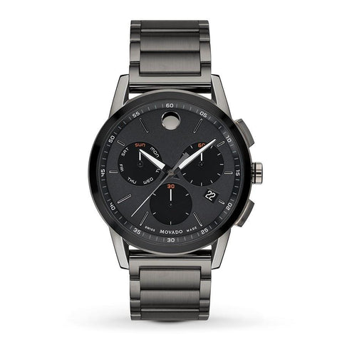 Movado Men's 0607291 Museum Chronograph, Dot Black Stainless Steel Watch