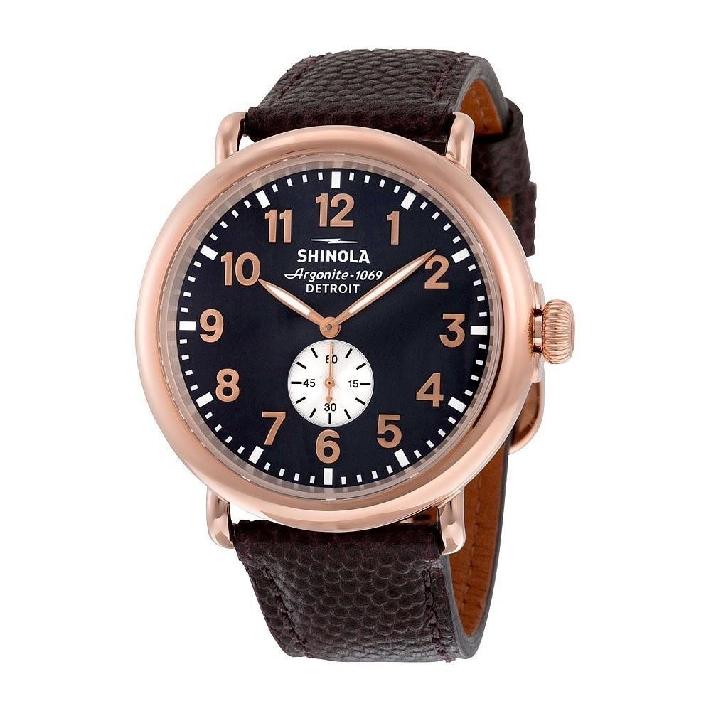 Shinola Men&#39;s 11000168 The Runwell Brown Leather Watch