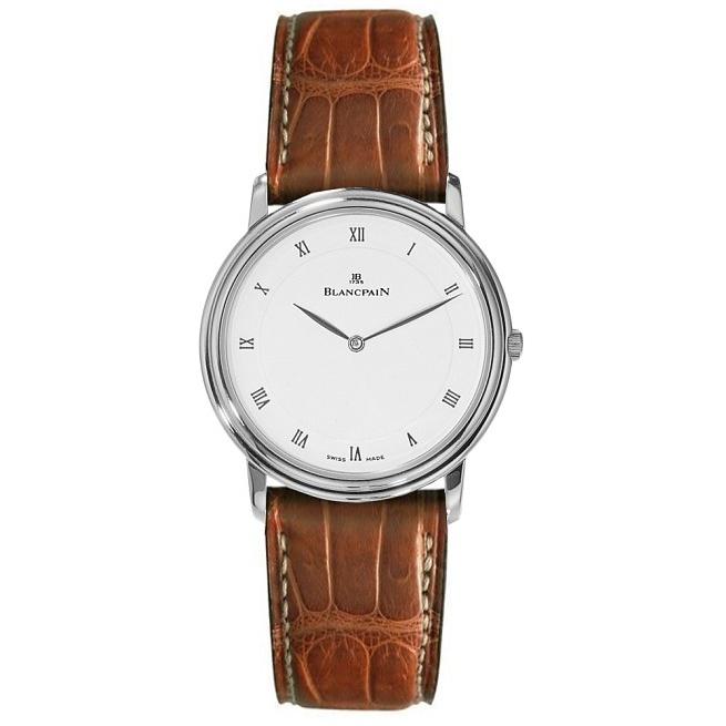 Blancpain Men s 1151 1127 55 Villeret Brown Leather Watch Bezali