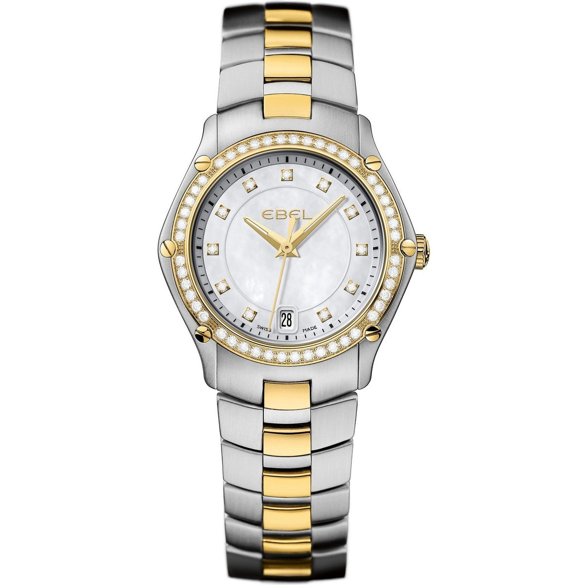 Ebel Women&#39;s 1216030 Sport 18kt Yellow Gold Diamond Two-Tone Stainless Steel Watch