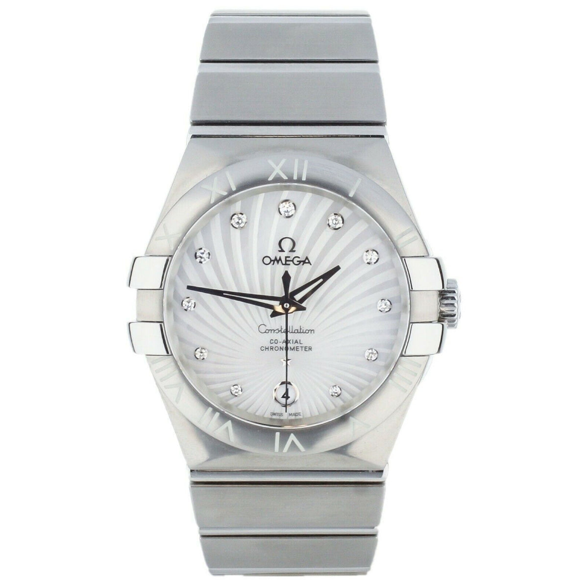 Omega Women&#39;s 123.13.35.20.55.001 Constellation White Leather Watch