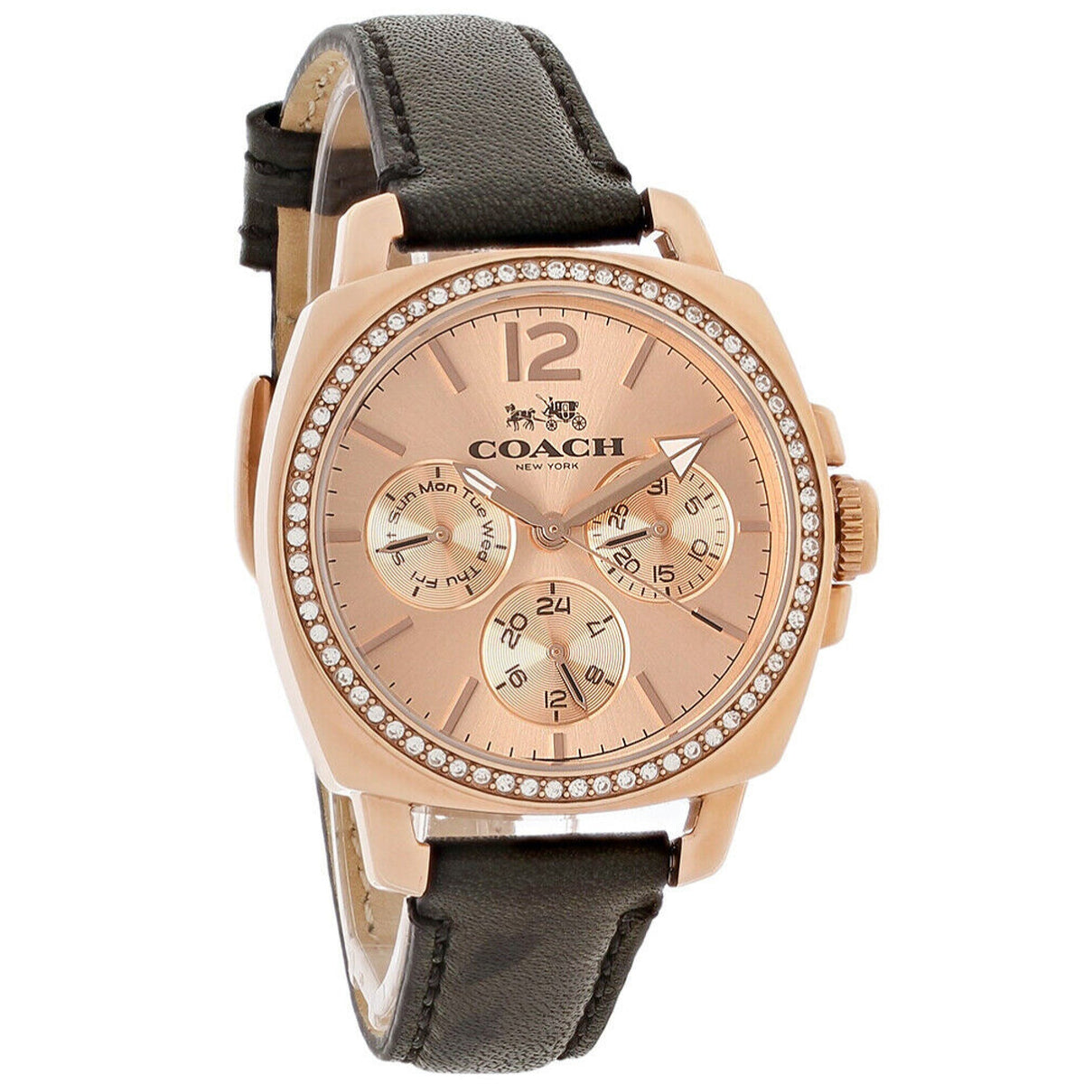 Coach Boyfriend Women&#39;s 14502125 Black Leather Watch