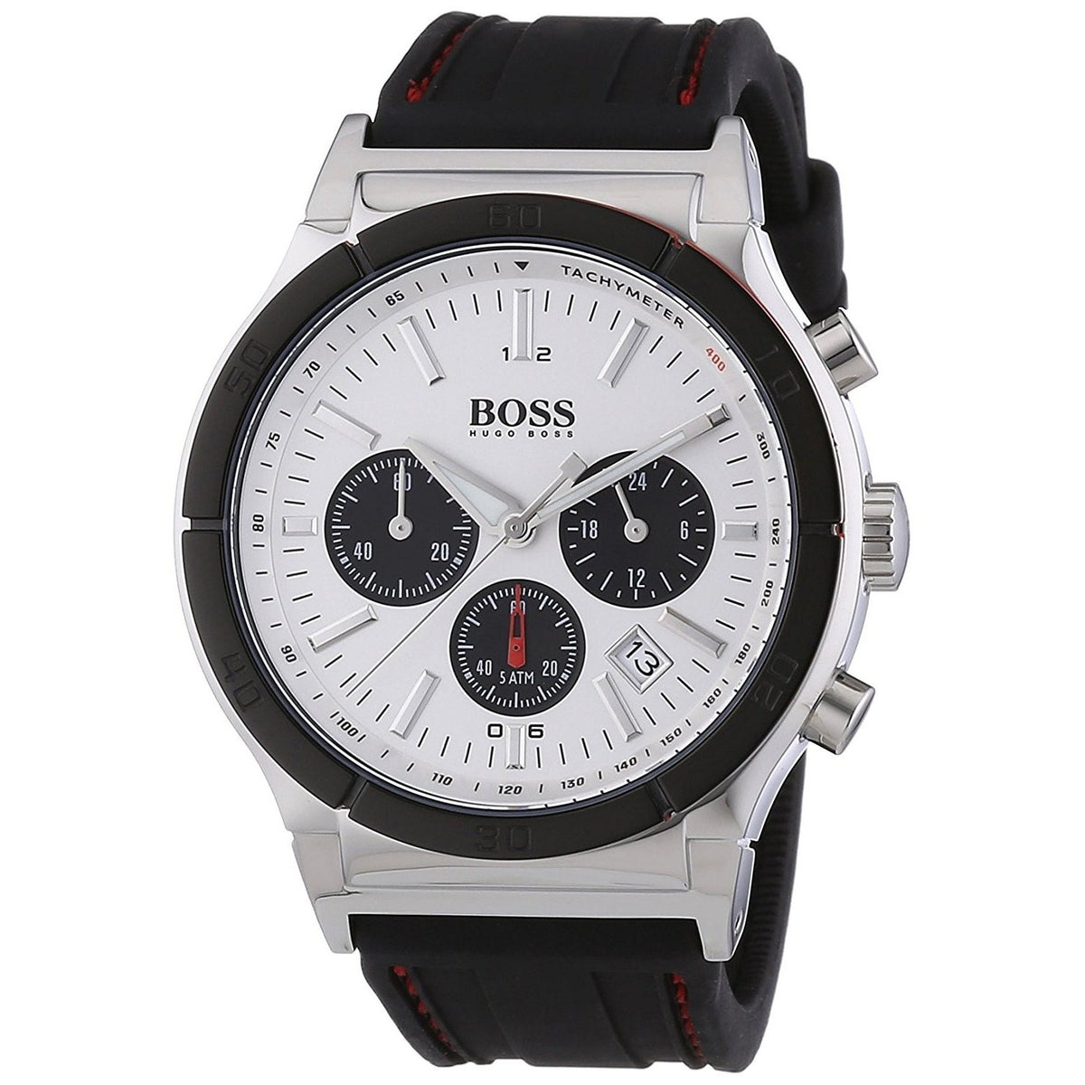 Hugo Boss Men's 1512499 Black Chronograph Black Rubber Watch - Bezali
