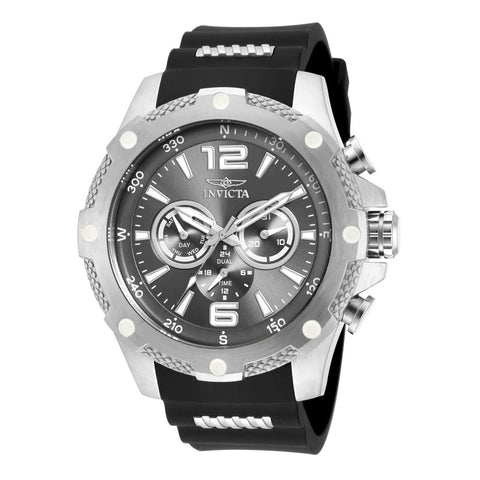 Invicta Men's 19656 I-Force Chronograph  Black and Silver Polyurethane and Stainless Steel Watch