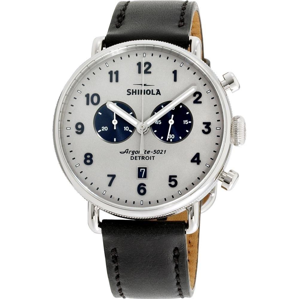 Shinola Men&#39;s 20065285 The Canfield Chronograph Black Leather Watch