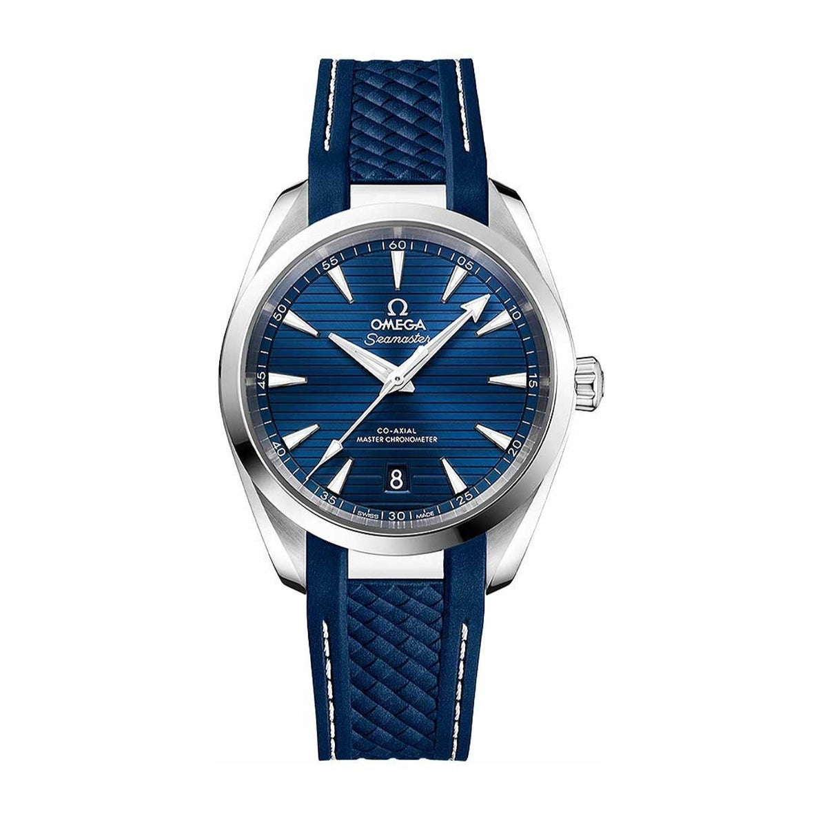 Omega Men&#39;s 220.12.38.20.03.001 Aqua Terra Blue Rubber Watch