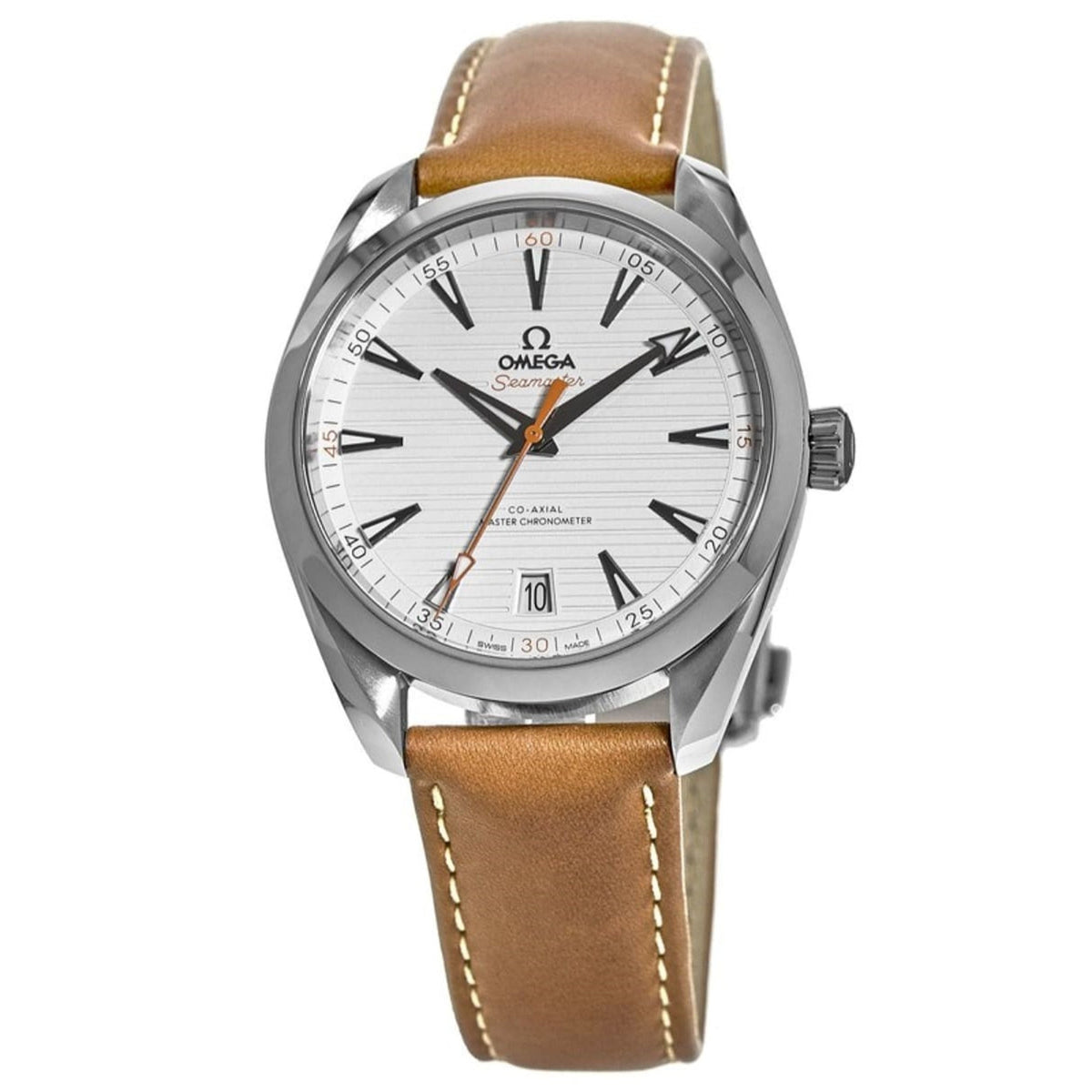 Omega Men&#39;s 220.12.41.21.02.001 Aqua Terra Brown Leather Watch