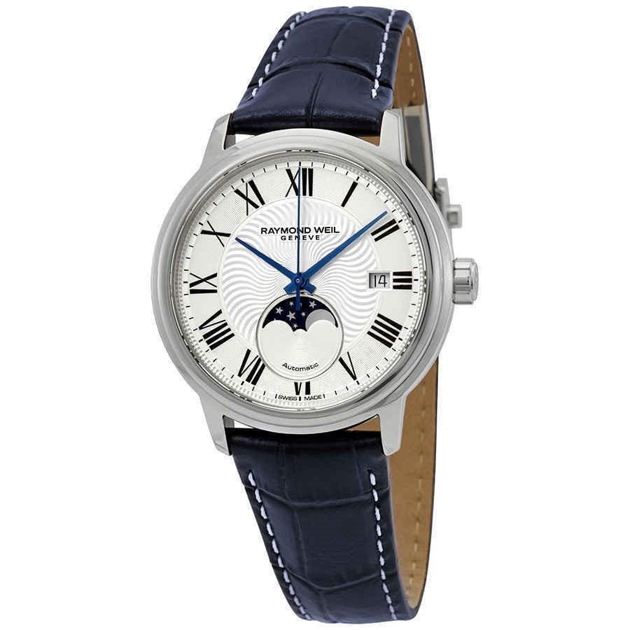 Raymond Weil Men&#39;s 2239-STC-00659 Maestro Blue Leather Watch