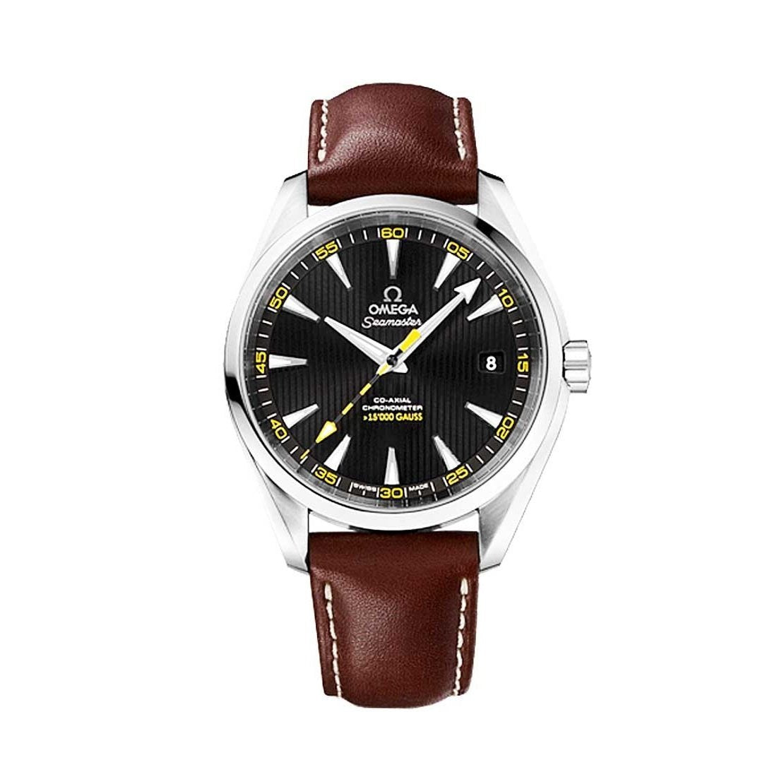 Omega Men&#39;s 231.12.42.21.01.001 Seamaster Aqua Terra Brown Leather Watch