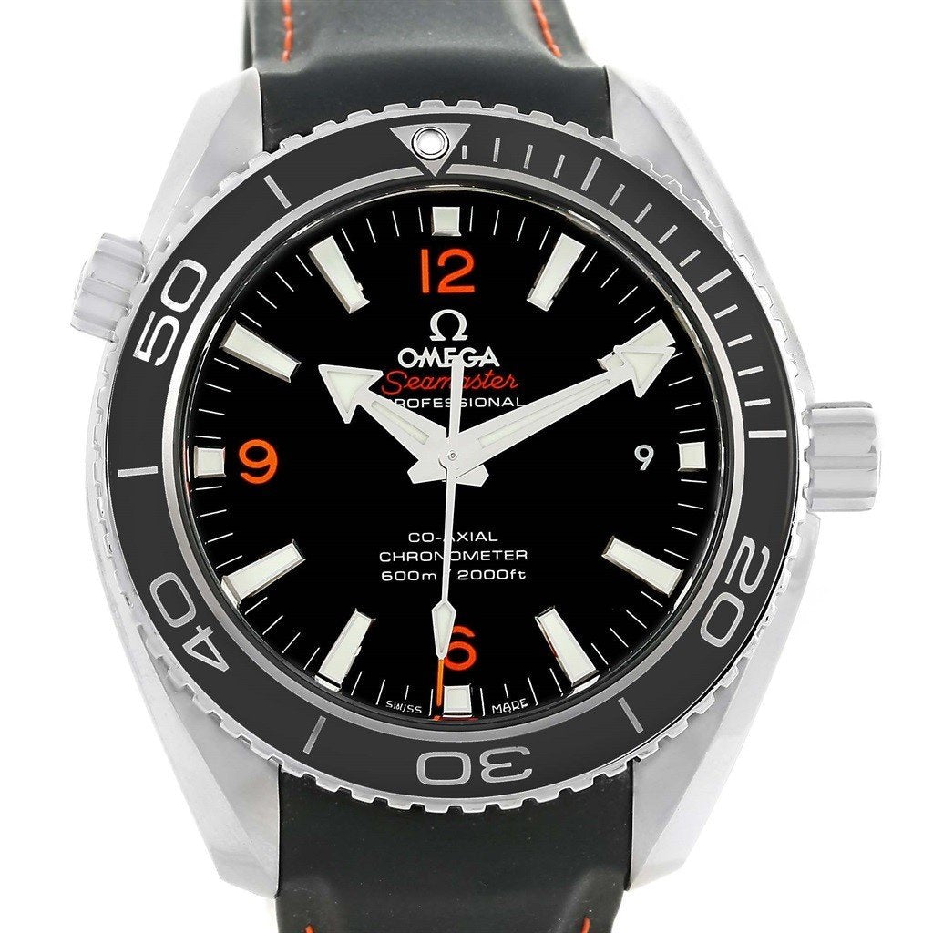 Omega Men&#39;s 232.32.42.21.01.005 Seamaster Planet Ocean Black Rubber Watch