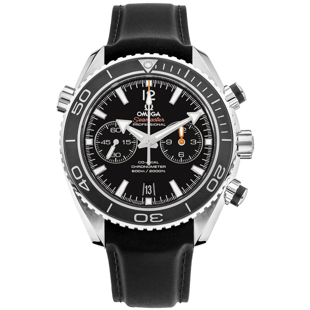 Omega Men&#39;s 232.32.46.51.01.003 Seamaster Planet Ocean Chronograph Black Rubber Watch