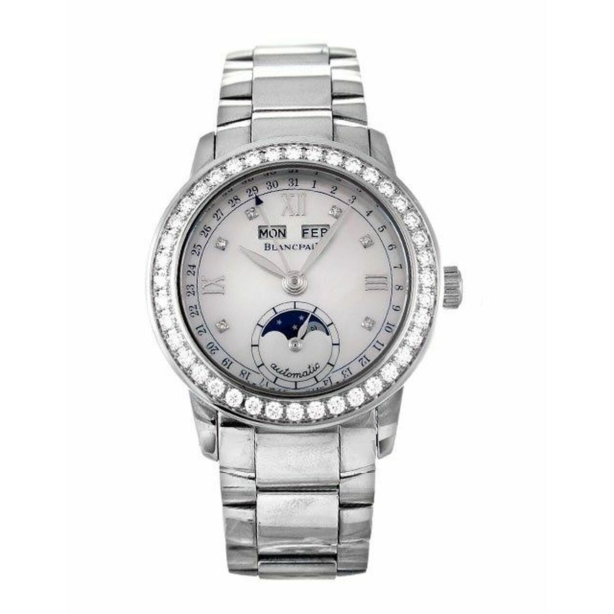 Blancpain Women&#39;s 2360-4691A-71 Leman Diamond Stainless Steel Watch