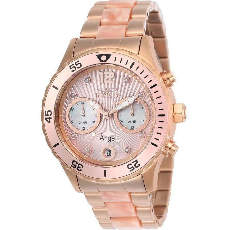 Invicta Women&#39;s 24703 Angel Rose-tone and Pink Inserts Stainless Steel Watch