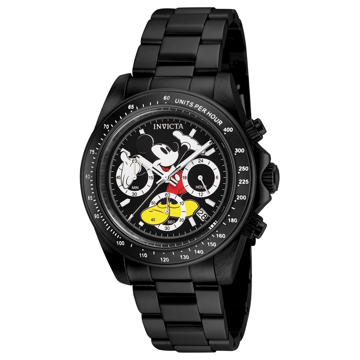 Invicta Men&#39;s 25197 Disney Mickey Mouse Black Stainless Steel Watch