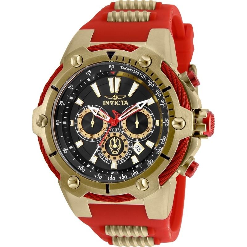 Invicta Men&#39;s 25684 Marvel Ironman Gold-Tone and Red Stainless Steel Watch