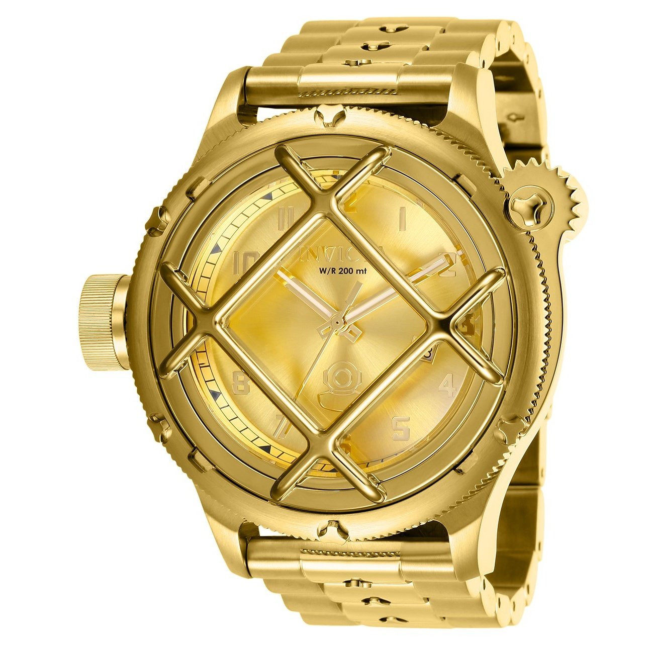 Invicta Men s 26466 Russian Diver Gold Tone Stainless Steel Watch Bezali