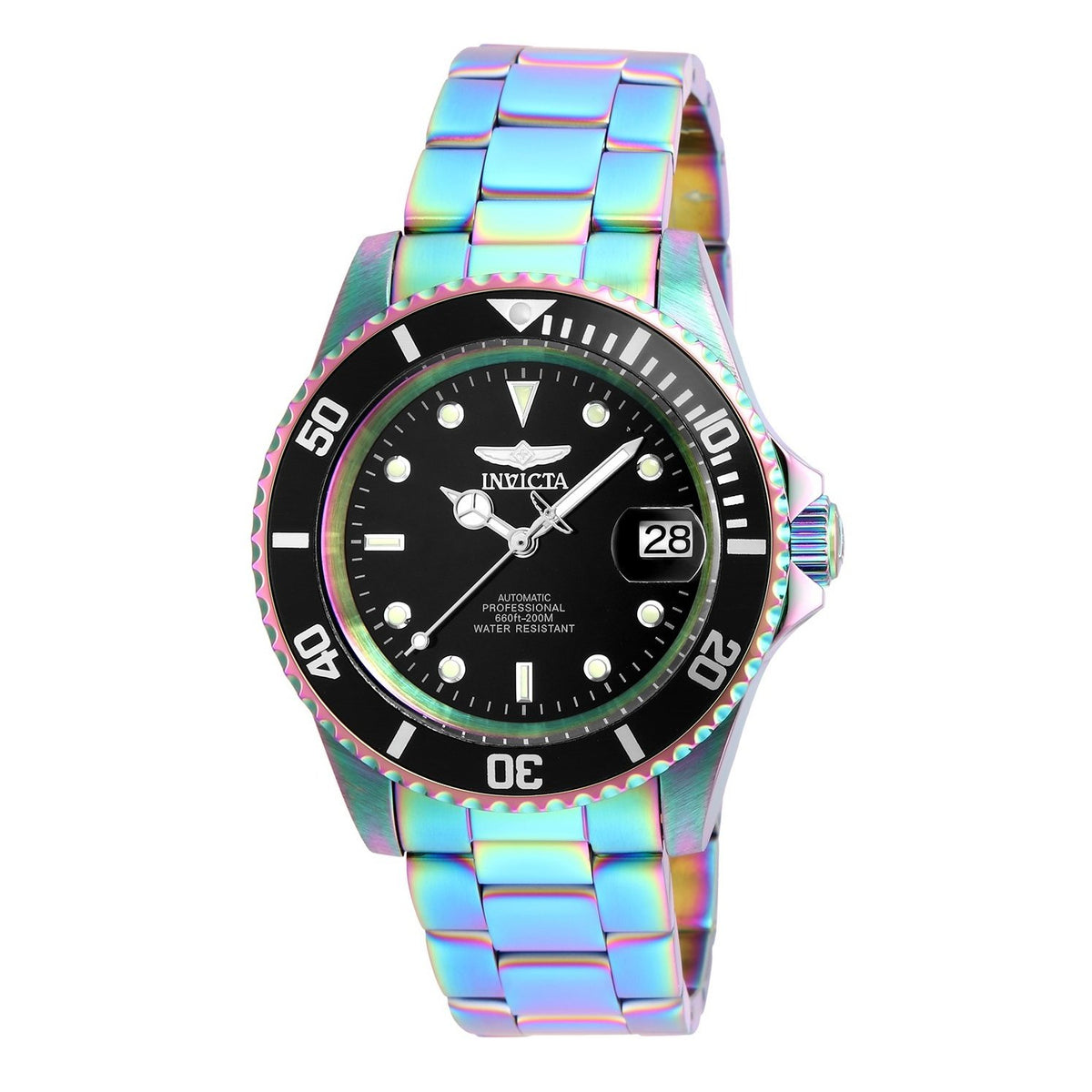 Invicta Men&#39;s 26600 Pro Diver Automatic Iridescent Stainless Steel Watch