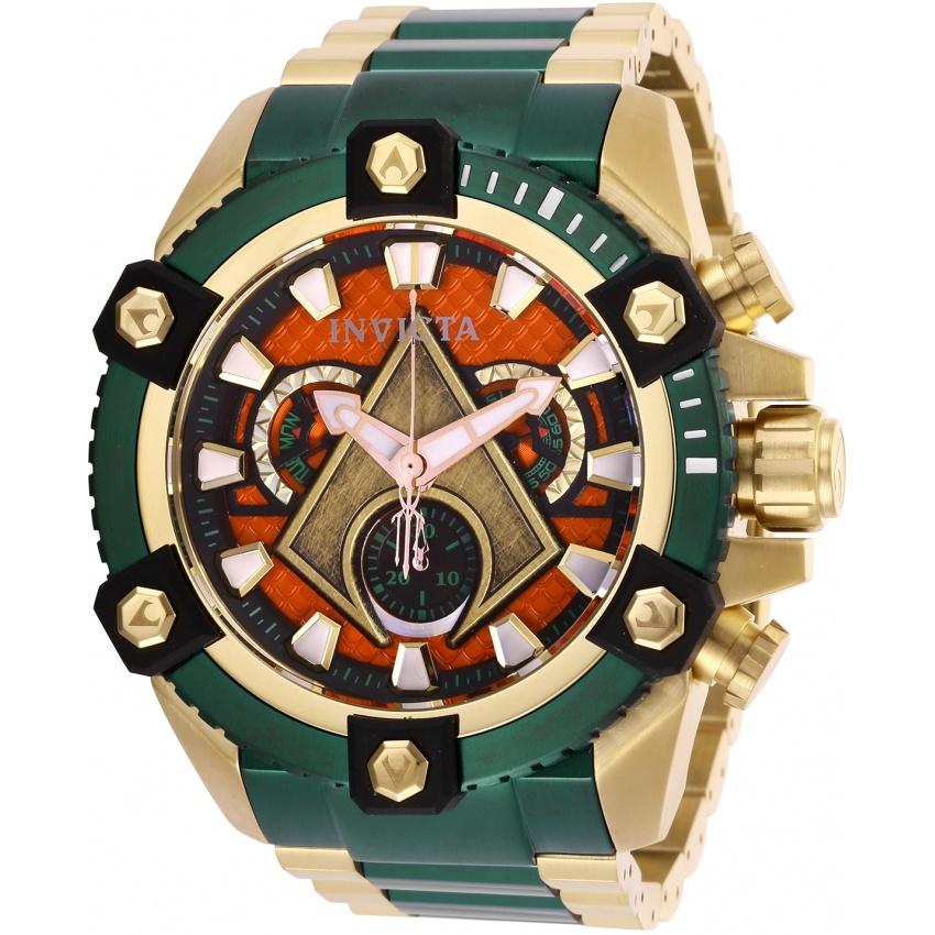 Invicta Men&#39;s 26910 DC Comics Aquaman Gold-Tone and Green Stainless Steel Watch