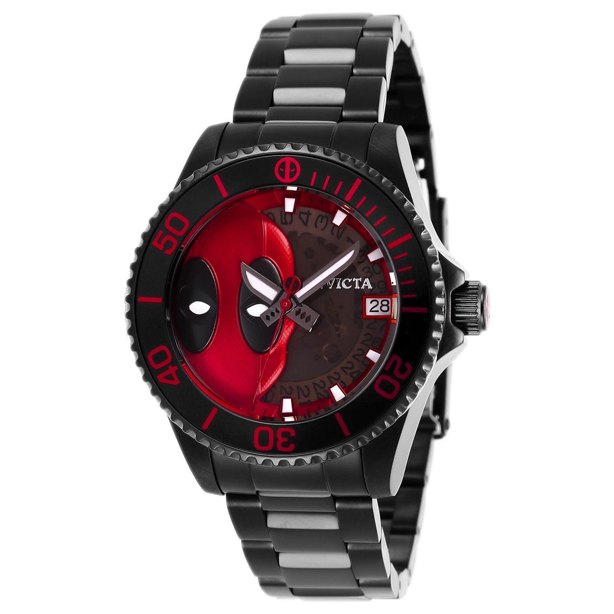 Invicta Women&#39;s 27154 Marvel Deadpool Automatic Black Stainless Steel Watch