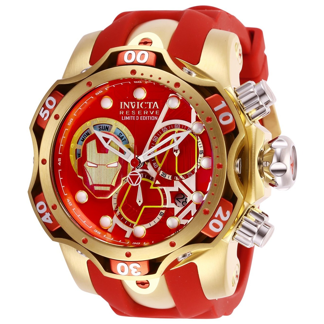 Invicta Men s 27176 Ironman Red Stainless Steel Watch Bezali