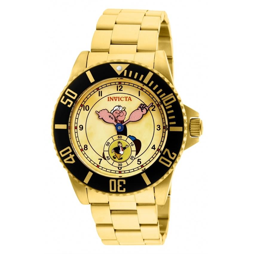 Invicta Men&#39;s 27418 Character Popeye Gold-Tone Stainless Steel Watch