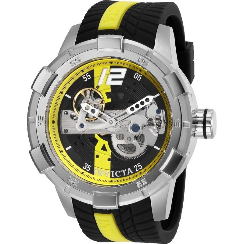 Invicta Men&#39;s 28594 S1 Rally Automatic Black and Yellow Silicone Watch