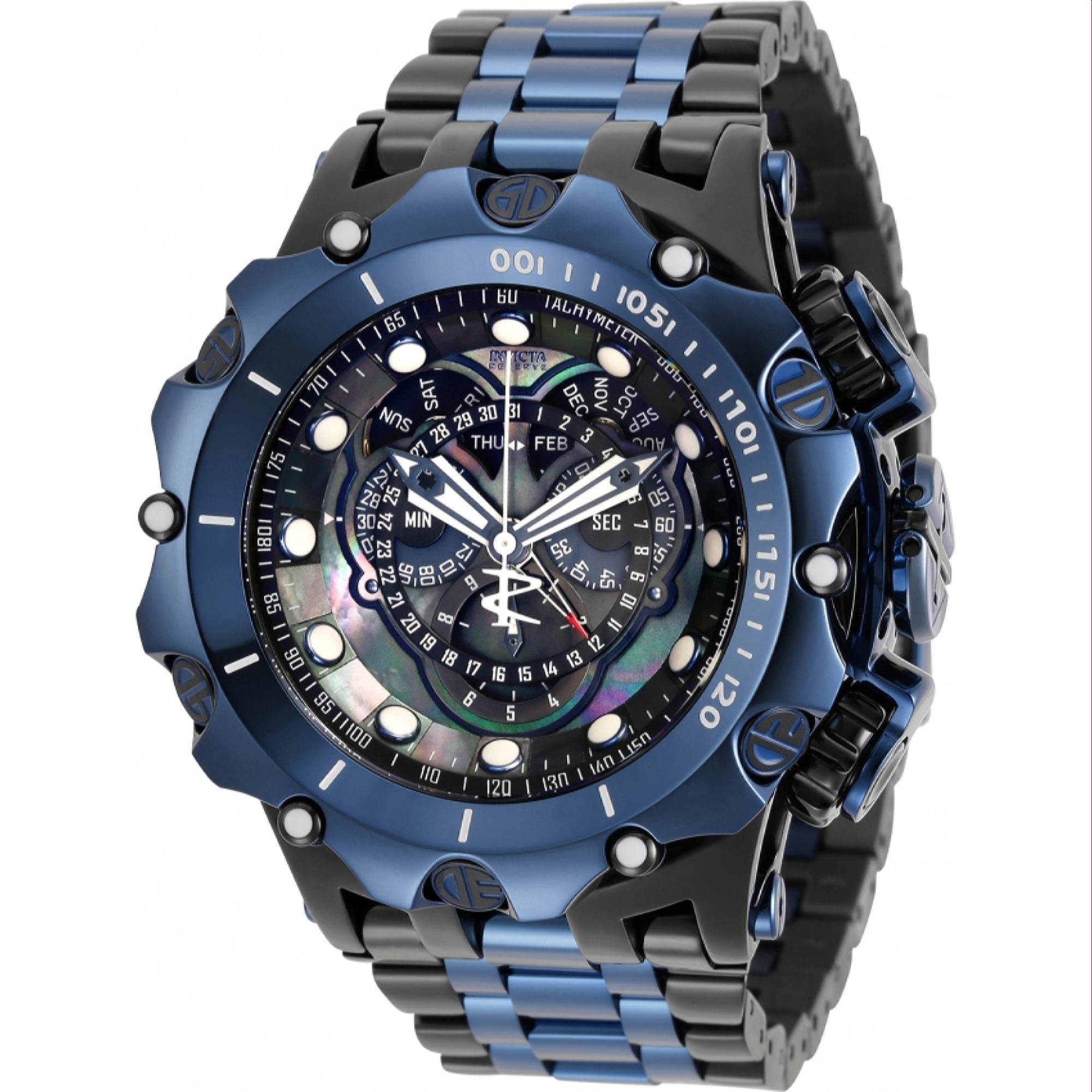 Invicta Men s 31726 Reserve Venom Black and Blue Stainless Steel Watch Bezali