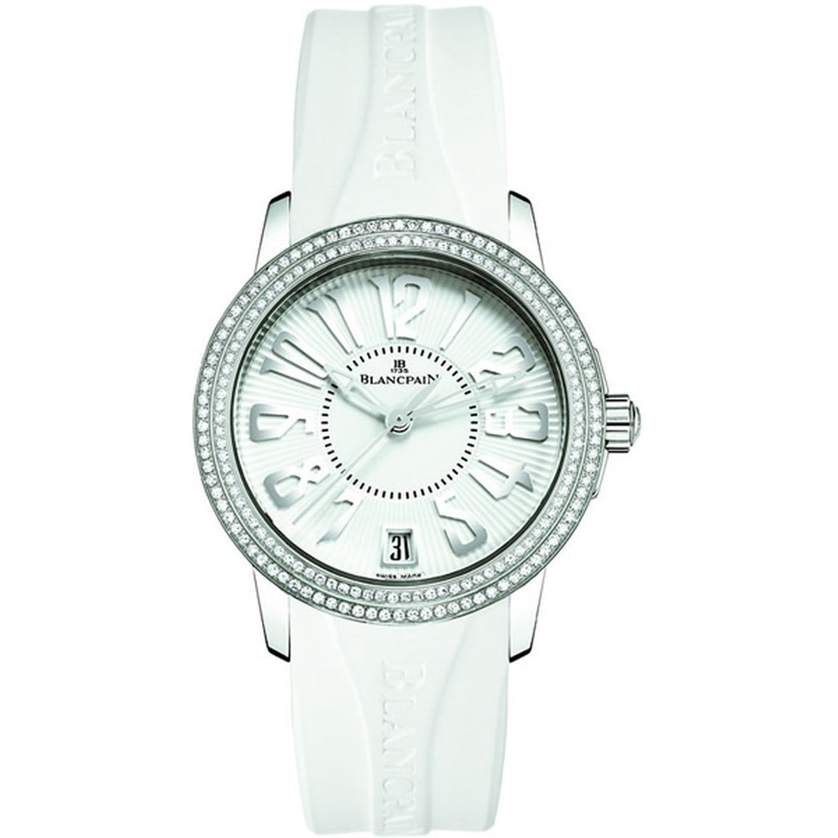 Blancpain Women&#39;s 3300-4527-64B Specialites Diamond White Rubber Watch