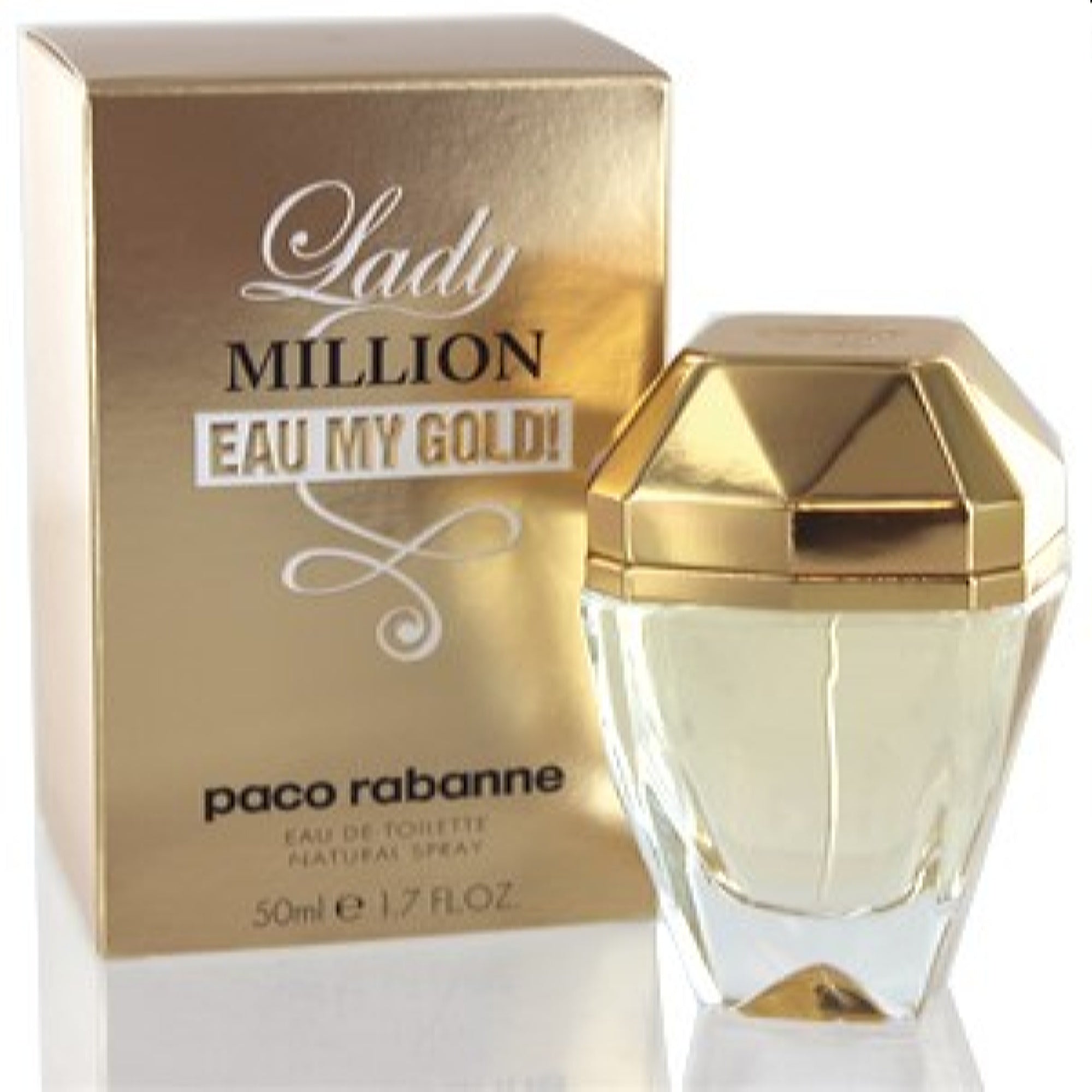 Lady Million Eau My Gold Paco Rabanne Edt Spray 1.7 Oz 50 Ml For