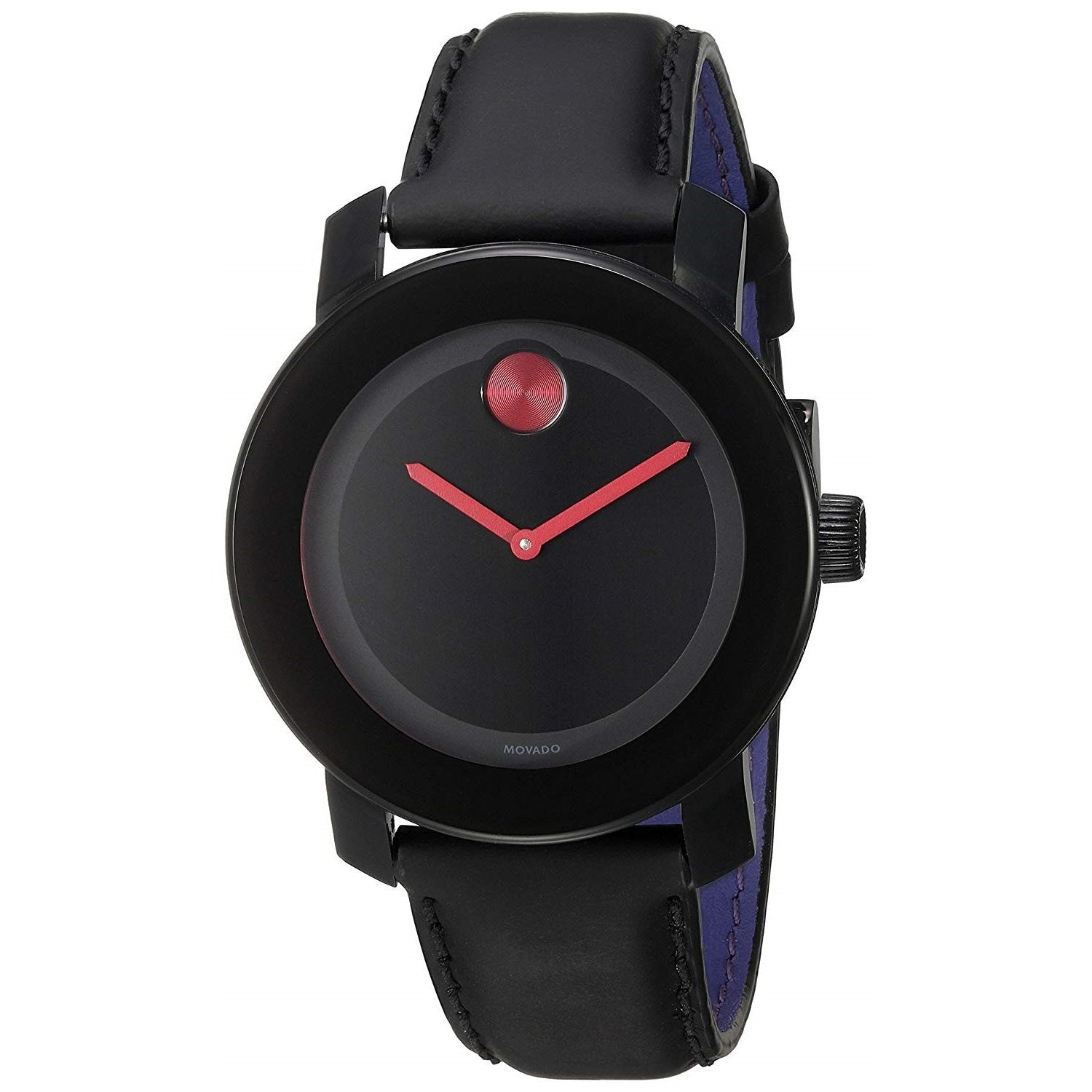 Movado Women s 3600161 Bold Black Leather Watch Bezali