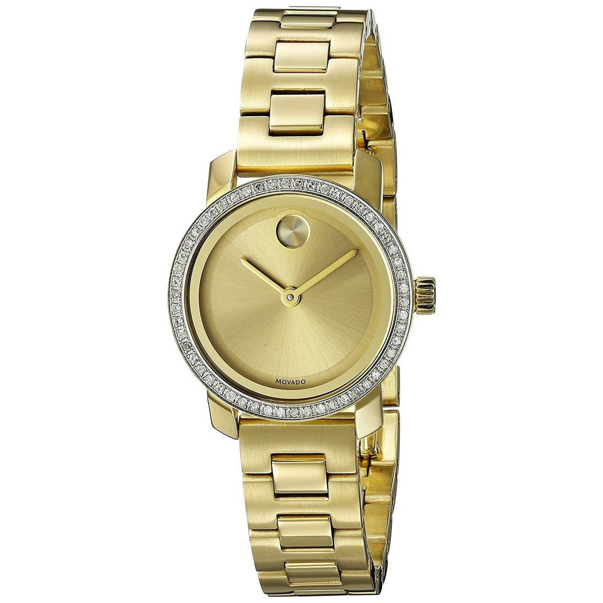 Movado Women&#39;s 3600215 Bold Diamond Gold-Tone Stainless Steel Watch