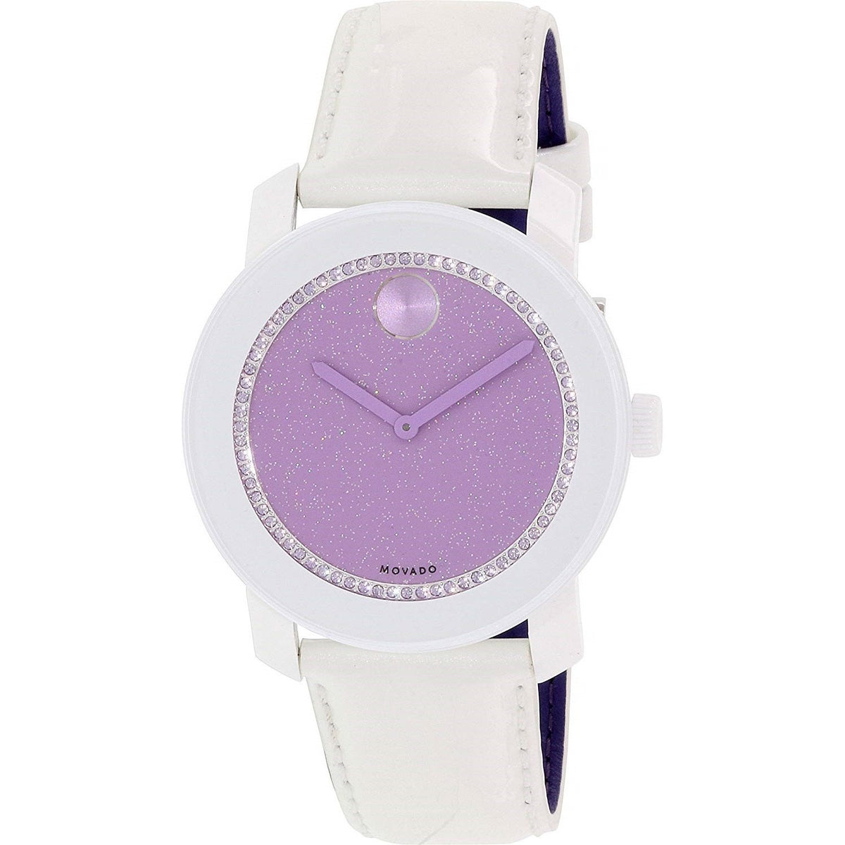 Movado Women&#39;s 3600219 Bold Crystal White Leather Watch