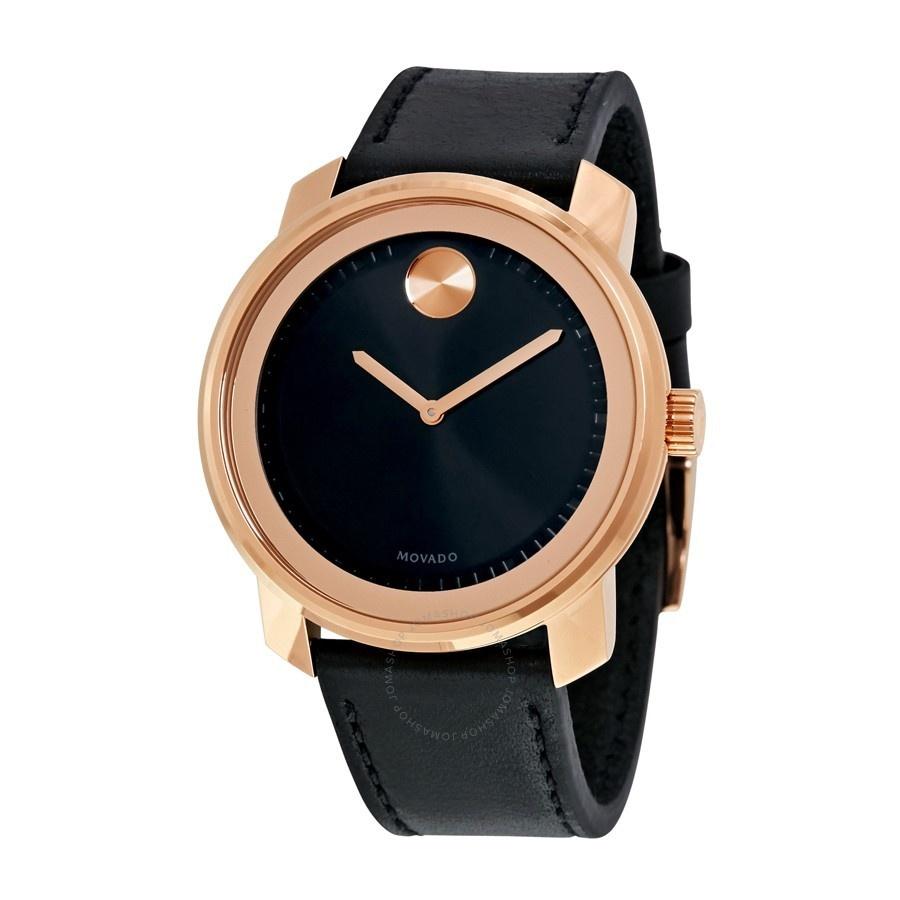 Movado Men&#39;s 3600376 Bold Black Leather Watch