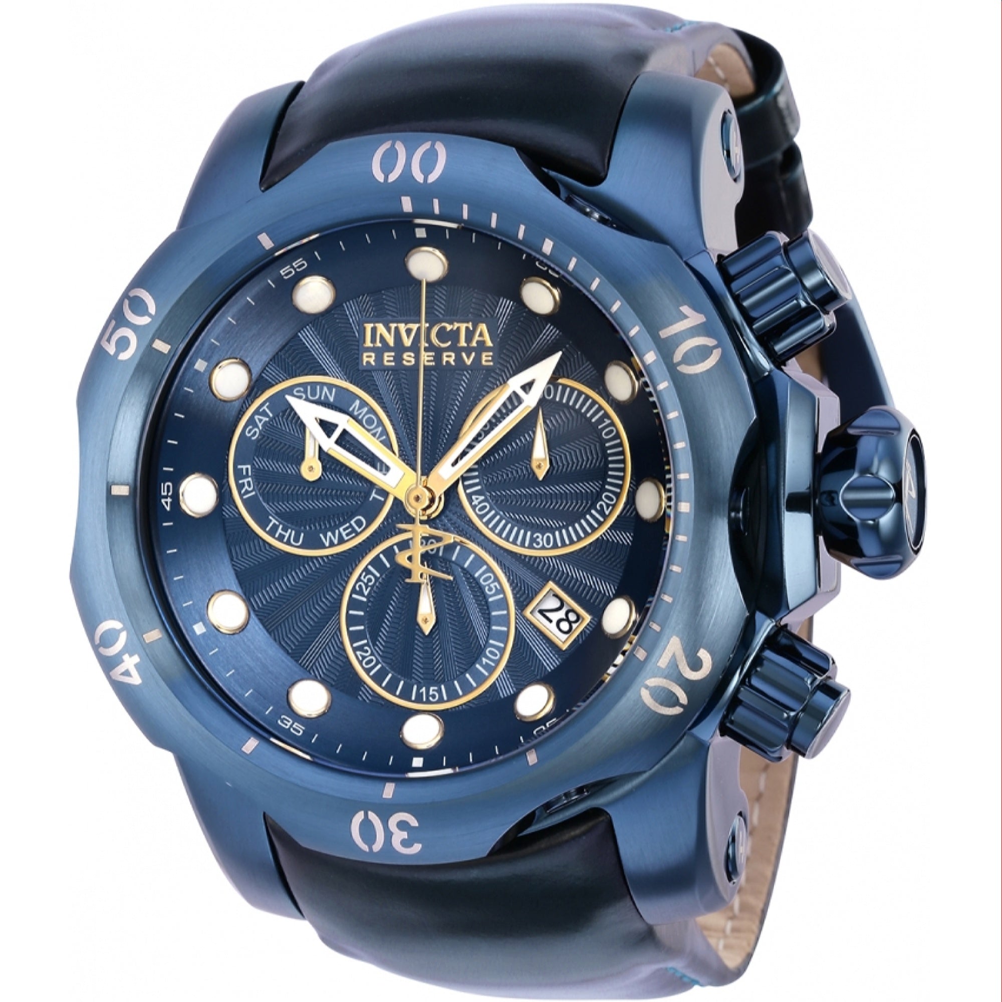 Invicta Men s 36286 Reserve Venom Blue Leather Watch Bezali