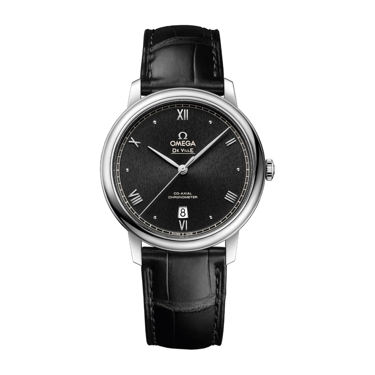 Omega Men&#39;s 424.13.40.20.01.002 De Ville Black Leather Watch